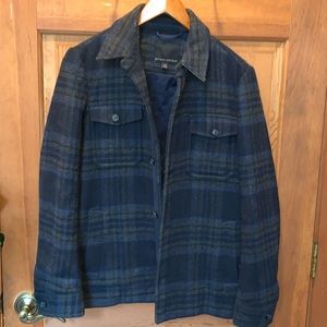 EUC Womens Banana Republic Shirt Jacket Sz XS, Dark Blue Plaid.